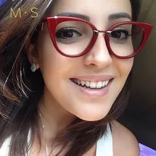 MS кошачий глаз очки рамки для женщин дизайнерские очки M ногтей прозрачные линзы оправа для очков De Sol Feminino Gafas 97320