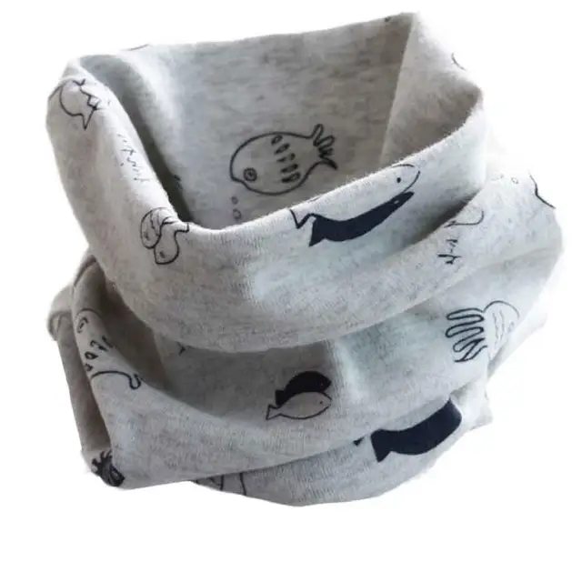 Scarves Kid Multi Use Small Fish Printing Cute Scarf for Baby Head Scarf Bandanas Ponchos And