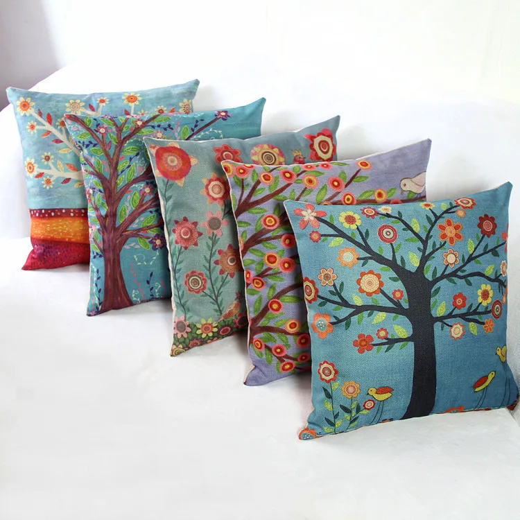 

New Dream tree print pillow sofa cushion cartoon pillow Home Supplies Household coreless