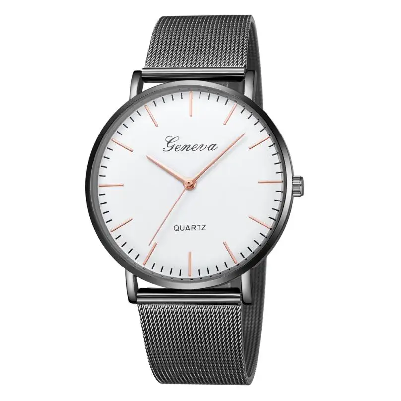 GENEVA Watches Womens 2018 New Brand Classic Quartz Stainless Steel Wrist Watch Bracelet Female Lady Watch relogio feminino A2