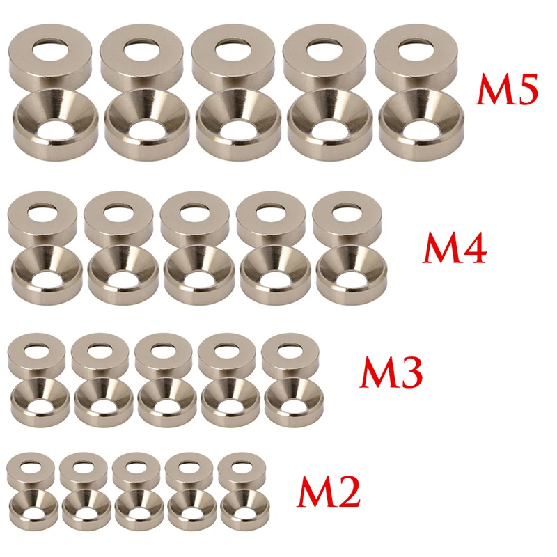 OOTDTY алюминиевый сплав M2/M3/M4/M5 анодированная потайная головка шайбы для болтов прокладка красный/Титан серый/золото/королевский синий/черный