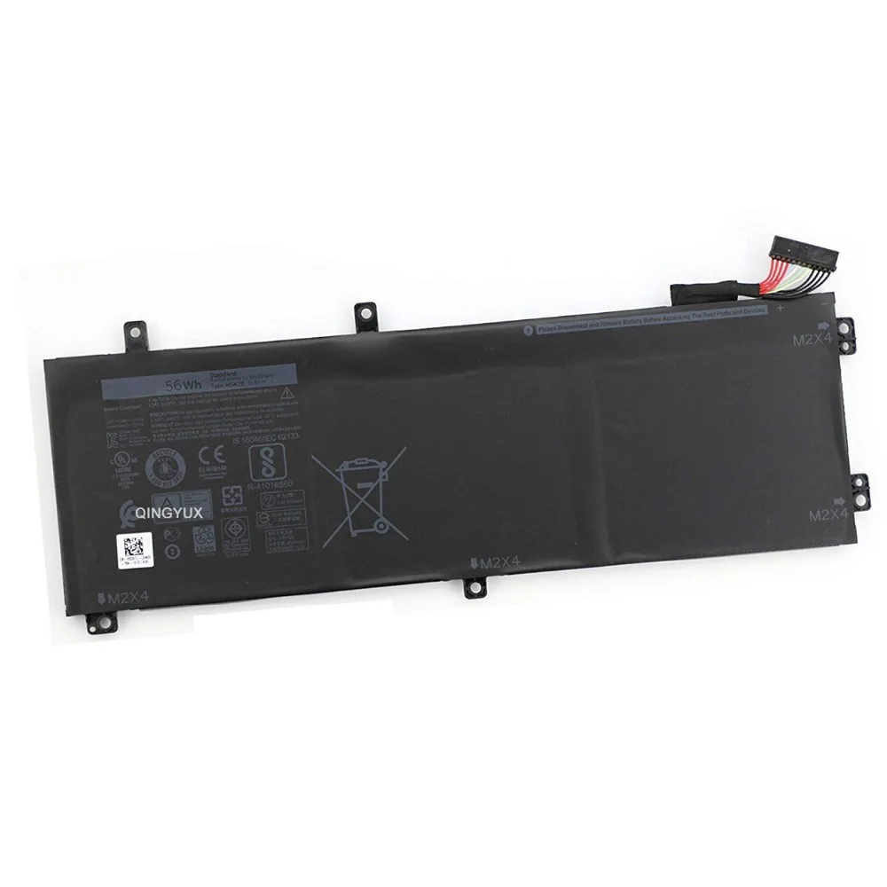 QINGYUX 11 4 V 56Wh H5H20 56WHR 62MJV M7R96 аккумуляторная батарея для ноутбука совместима с Dell XPS 15