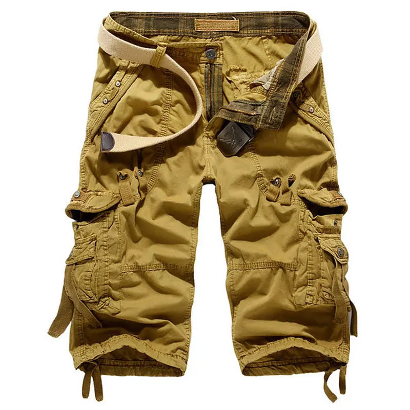 Multi Pokets Cargo Shorts Mens 2018 Summer Cotton Shorts Men Casual