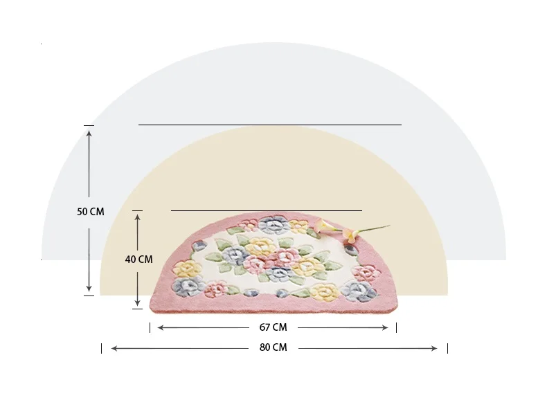 Классический коврик для ванной комнаты, Противоскользящий коврик для ванной, полукруглый коврик для спальни, кухни, туалета, Alfombra