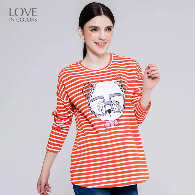 Loveincolors Maternity Women Printing T shirt O Neck Soft Elastic Panda Winter Pregnant Clothes