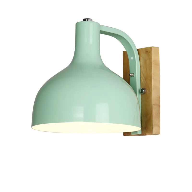 

LukLoy Wall Light Nordic Creative Minimalist Gesign Retro Personality Color Bedroom Study Living Room Balcony Log Iron Wall Lamp