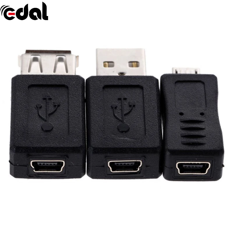 EDAL 10 шт. OTG 5 Pin F/M адаптер переходник USB штекер для женщин микро мини разъем для компьютера планшета ПК мобильного телефона 10 шт