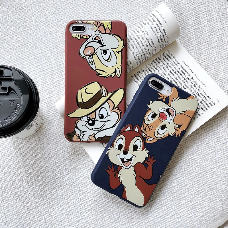 

Cute Squirrel Phone Cases For iphone8 Case Cartoon Chip Dale Coque For iphone6 6S 8Plus X XS MAX Thicken Soft TPU Back Cover