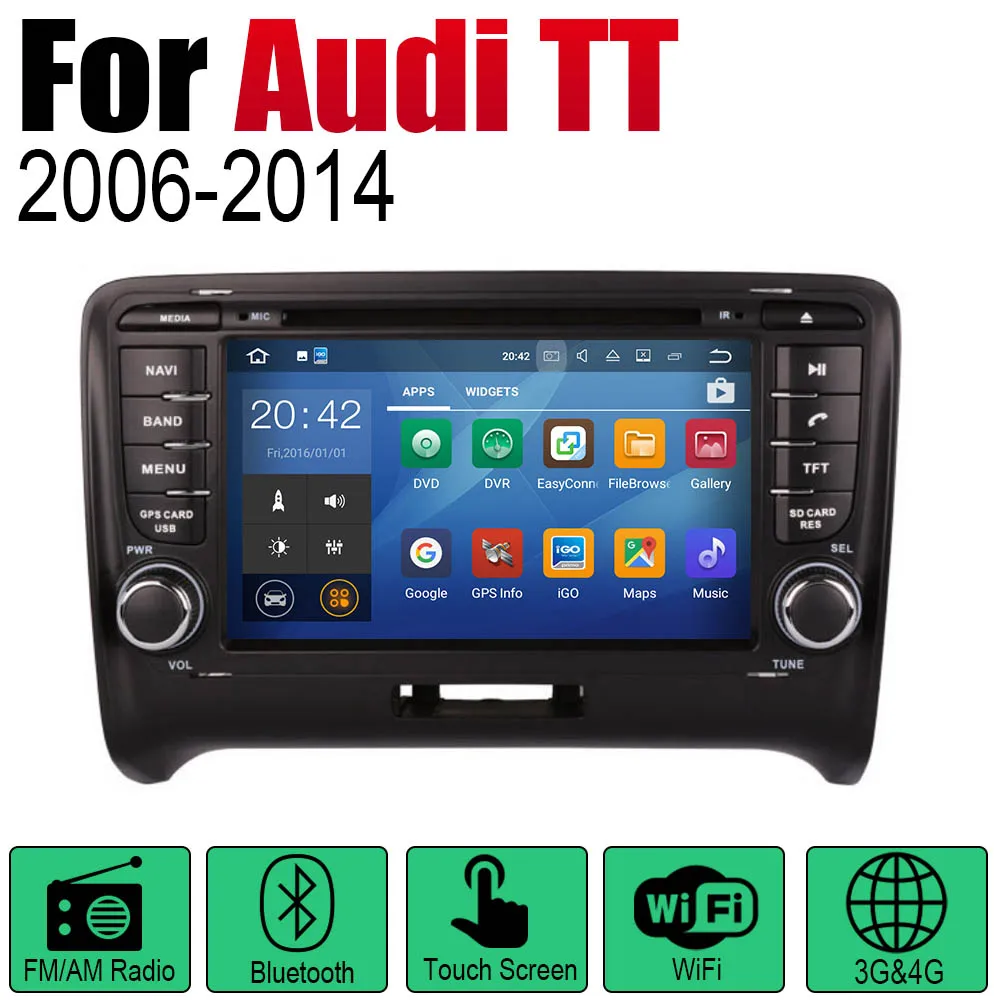 2 Din Автомобильный мультимедийный плеер радиоприемник для Android для Audi TT 8J 2006~ MMI DVD gps-навигатор Карта Авто аудио bluetooth стерео - Цвет: Standard machine