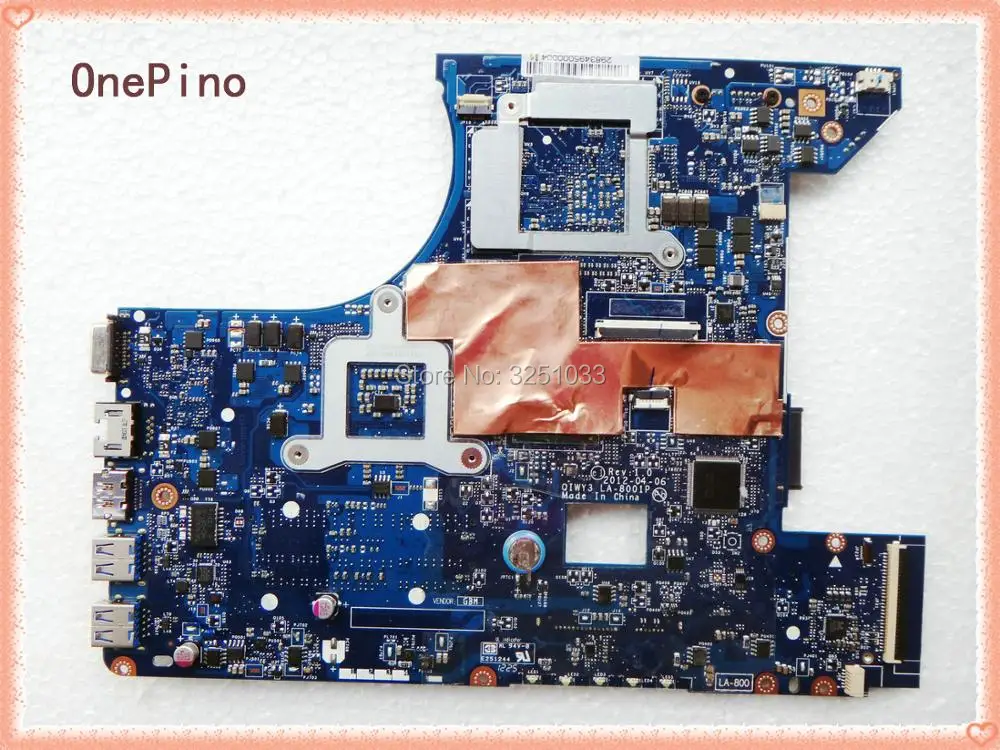 QIWY3 LA-8001P ل lenovo y480 دفتر ل lenovo y480 اللوحة المحمول LA-8001P DDR3 100% اختبار