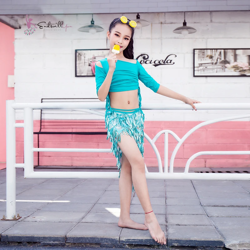 

Parent-child Belly Dance training Outfits Kids Indian dance Stage Performance Clothes for kid Girls 3pcs Tops Skirt pant