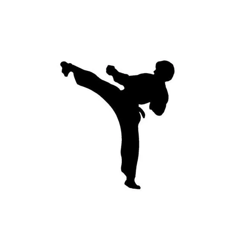 9.9*11.3CM Personalized Car Stickers Karate Taekwondo Interesting Styling Steam Vinyl Decals Black/Silver C7-0581 | Автомобили и
