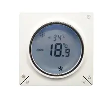 Central air conditioning fan coil thermostat LCD with backlight three-speed switch cooling heating room thermostat