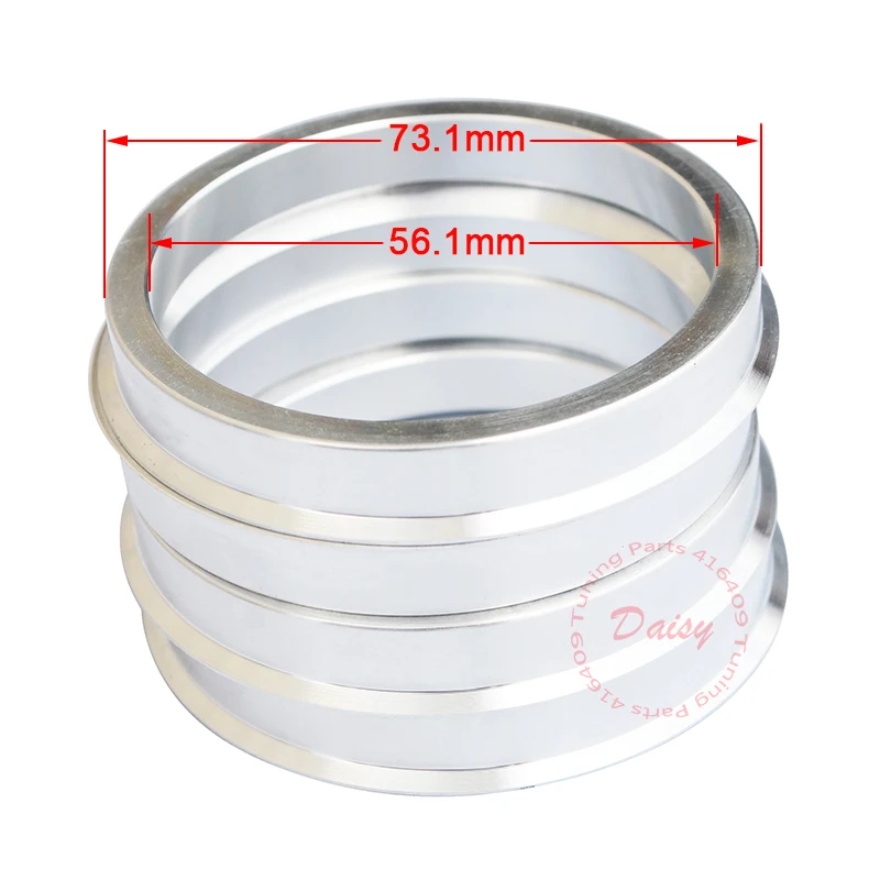 (4pcs/lot) ID=56.1mm OD=73.1mm Aluminum Car Wheel Spacer Rings (56.1 73
