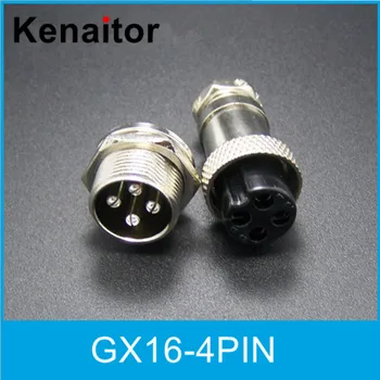 

GX16 4 Pin Male & Female 10pairs(20pcs) Wire Panel Connector GX16 Circular Connector Aviation Socket Plug Free Shipping