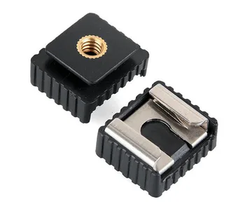 

2Pcs Camera Metal Flash Hot Shoe Mount Adapter to 1/4" Screw Thread Tripod Mount for DSLR studio Light