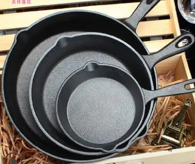 

Raw Ore Cast Iron Pot Thicken Deepen No Coating Mini Flat Bottom Pot Small Frying Pan Apply to Gas and Induction Cooker