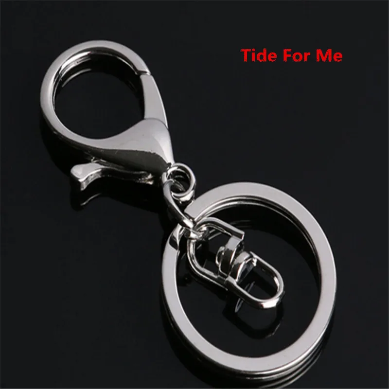

10pcs/lot KC Gold/Rhodium/Chrome Color Lobster Clasp Chain Hook Keychain Split Keyring Findings for Keychain Jewelry Making Diy