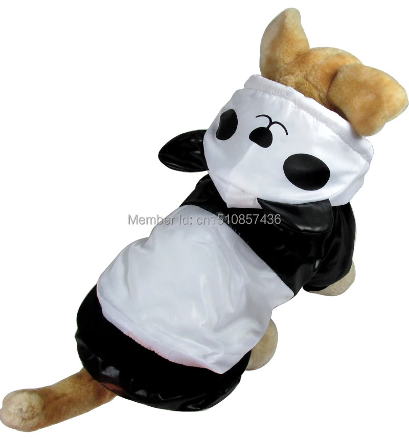 Nové černé a bílé s kapucí Panda styl bavlny Pet psi kabát zdarma Doprava do CPAM Psi Oblečení