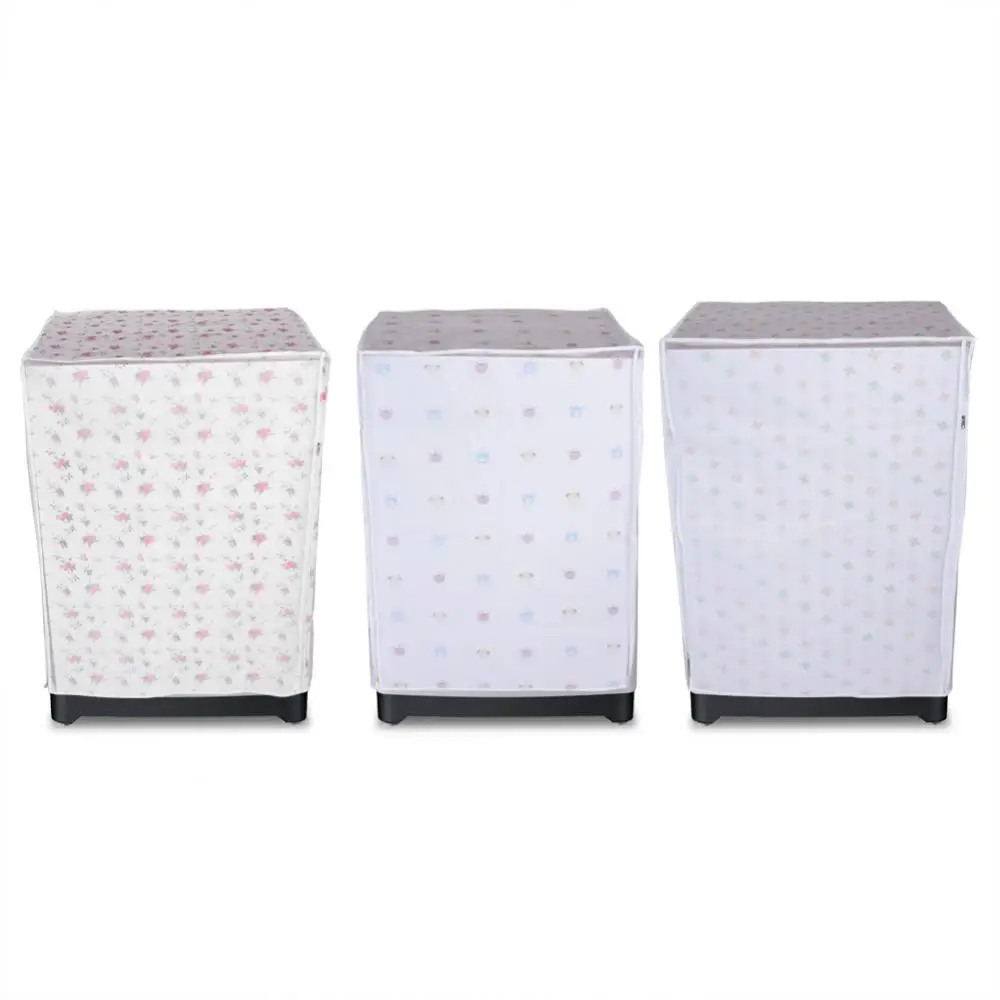

PEVA Printing Waterproof Washing Machine Cover Dust Case Sunscreen Organzier Suitable For Top Machine Dust Cover Washer