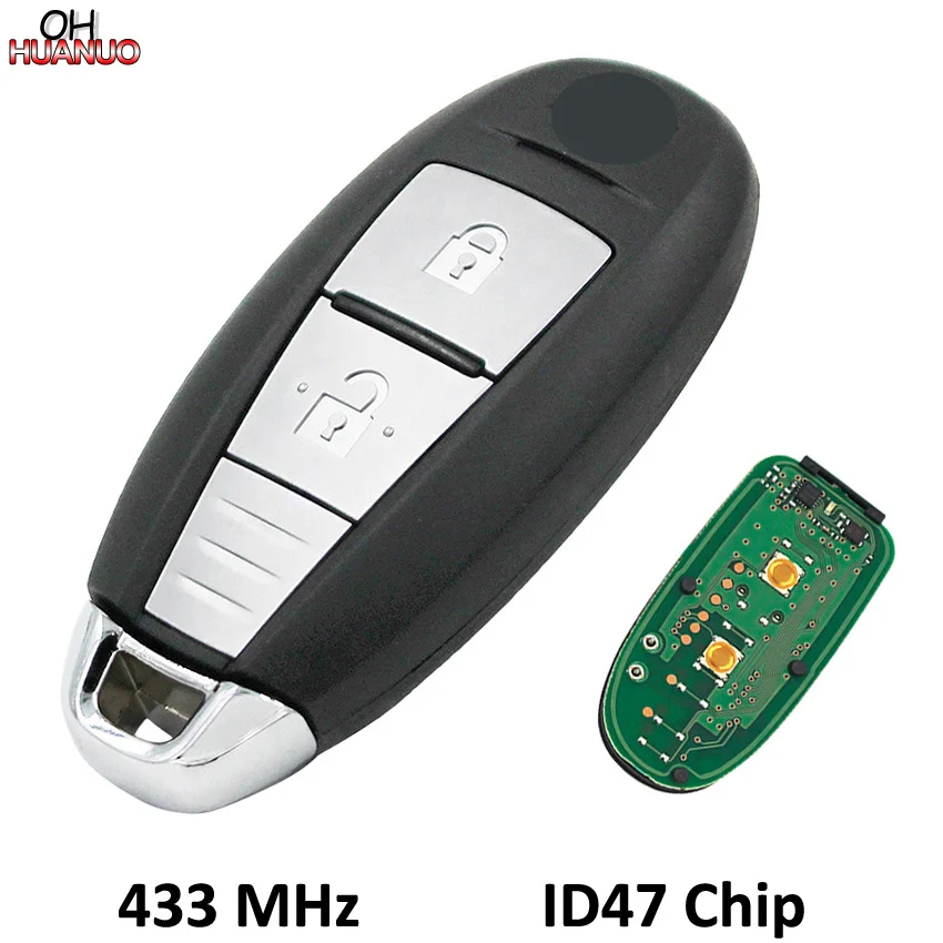 

OEM 2 Buttons Remote Smart Card Control Key Fob for Suzuki Vitara 433MHZ With ID47 Chip Original Key