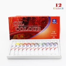 Professionelle Marke Ölfarbe Leinwand Pigment Malutensilien Acrylfarben Jedes Rohr Zeichnung 12 ML 12 Farben Set AOA031