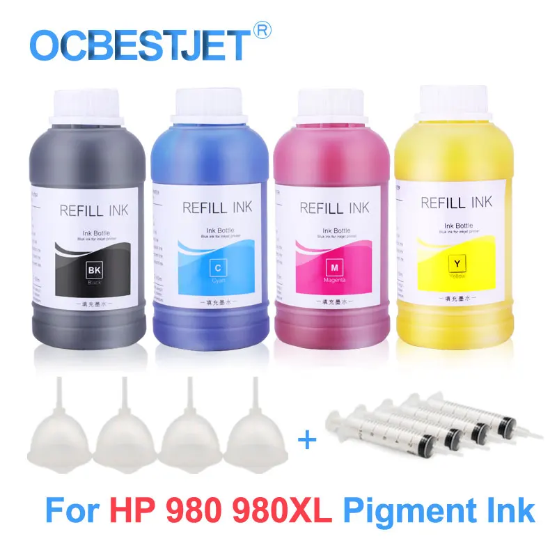 4x250 мл Thrid вечерние пигмент контейнер с чернилами для hp Officejet X555dn X555xh X585f X585dn X585z пигментные чернила для hp 980 980XL hp 980