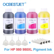 4x250 мл Thrid вечерние пигмент контейнер с чернилами для hp Officejet X555dn X555xh X585f X585dn X585z пигментные чернила для hp 980 980XL hp 980
