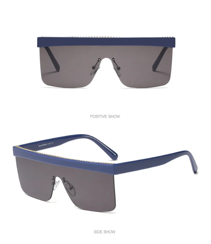 Мужские плоские модные уличные серебряные зеркальные негабаритные солнцезащитные очки, женские брендовые Дизайнерские мужские цельные очки UV400