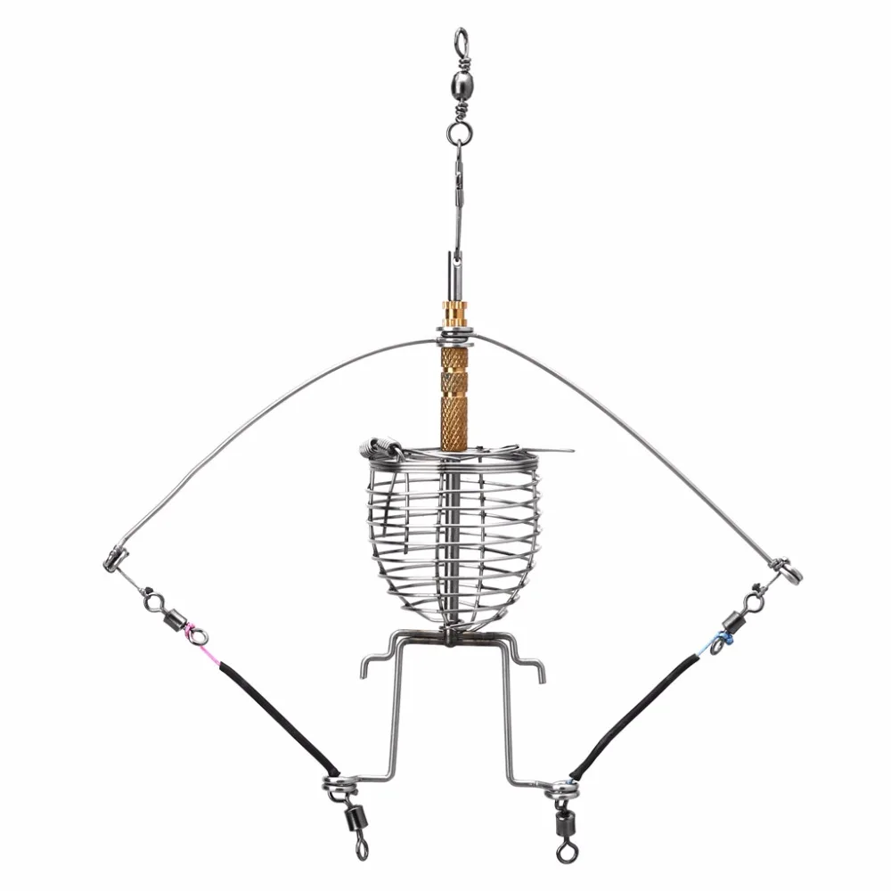 Fishing Feeder Automatic Tackle Multi Functional Launcher Trap Spring