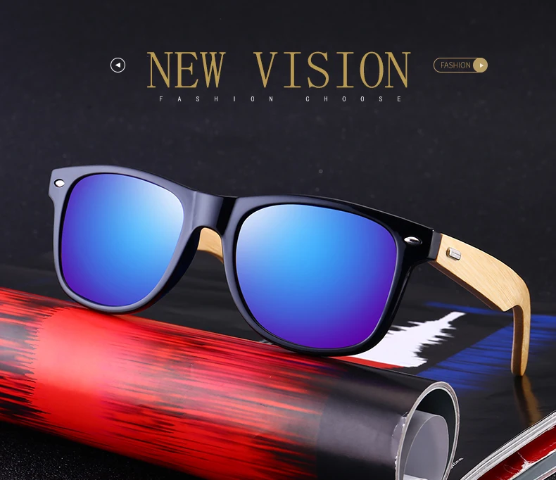 VCKA бамбуковые солнцезащитные очки для мужчин и женщин l очки солнцезащитные очки винтажные деревянные очки для ног модные очки для дизайна бренда
