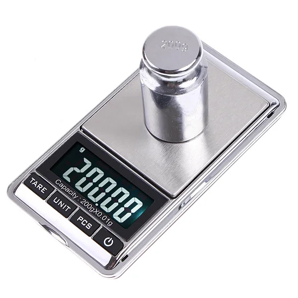 

B 200gx0.01g Mini balance Portable LCD Electronic Scales Digital Scale 0.01g Jewelry Weight Weighting Diamond Pocket Scales