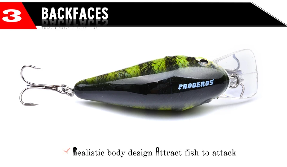 YOUGLE 6 шт./лот Proberos Crankbaits твердая приманка Рыболовная Приманка Crankbait снасть Swimbait бас