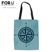 FORUDESIGNS/ популярные женские сумки-тоут с компасом, повседневные льняные сумки через плечо, модные женские роскошные вместительные сумки