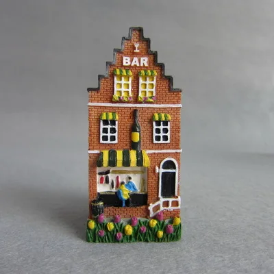 Голландские туристические сувенирные магниты на холодильник 3D Красочные дома смолы холодильник магнитные наклейки домашний декор украшения - Цвет: Bar 2