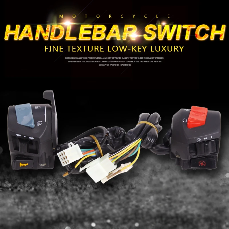 2X Motorcycle Horn Switch Electrical Parts Scooter Turn Signal Control