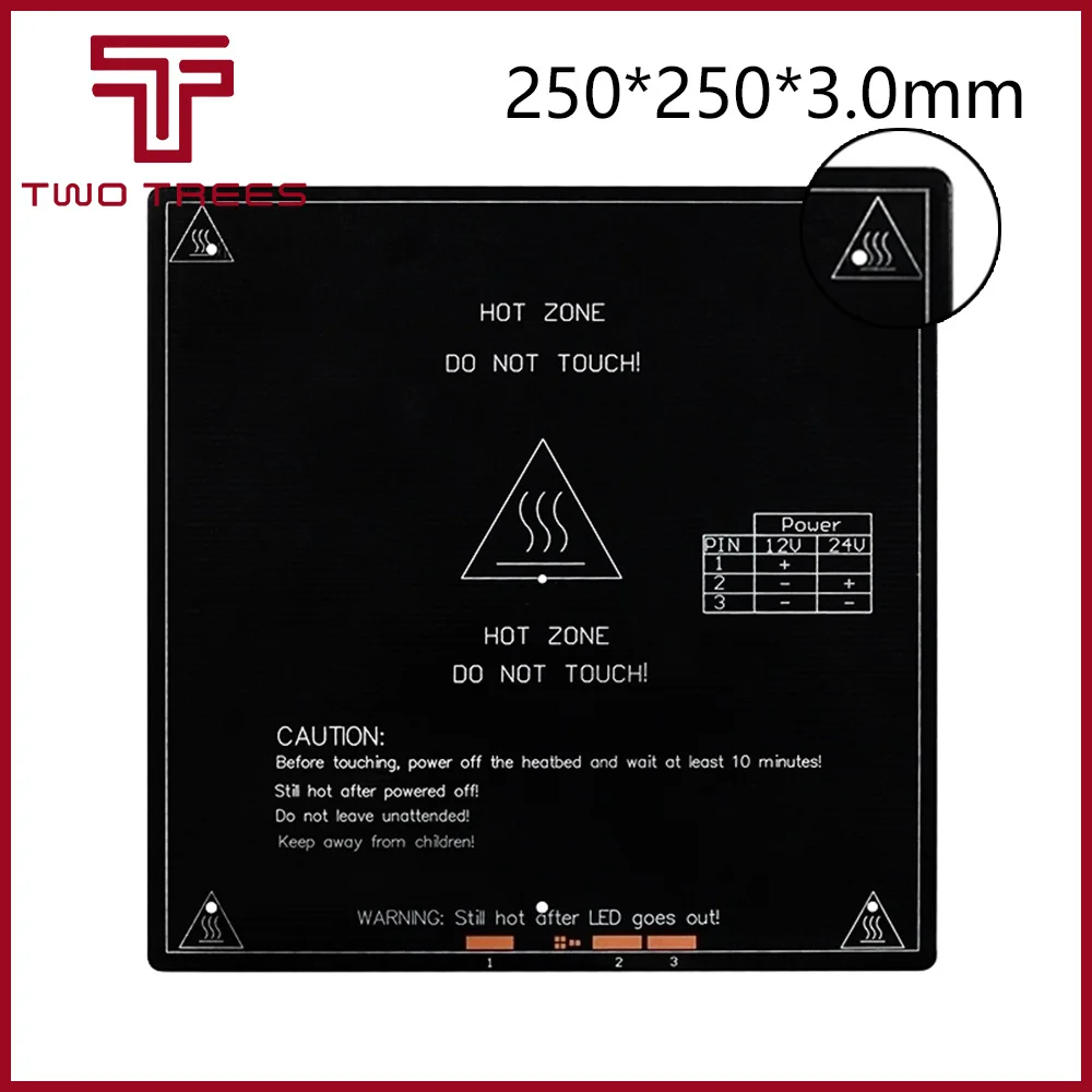 250*250*3 мм 250x250 мм Большая область печати размер 12/24V двойное напряжение нагрева горячей воды кровать с подогревом пластина 3D аксессуары для принтера