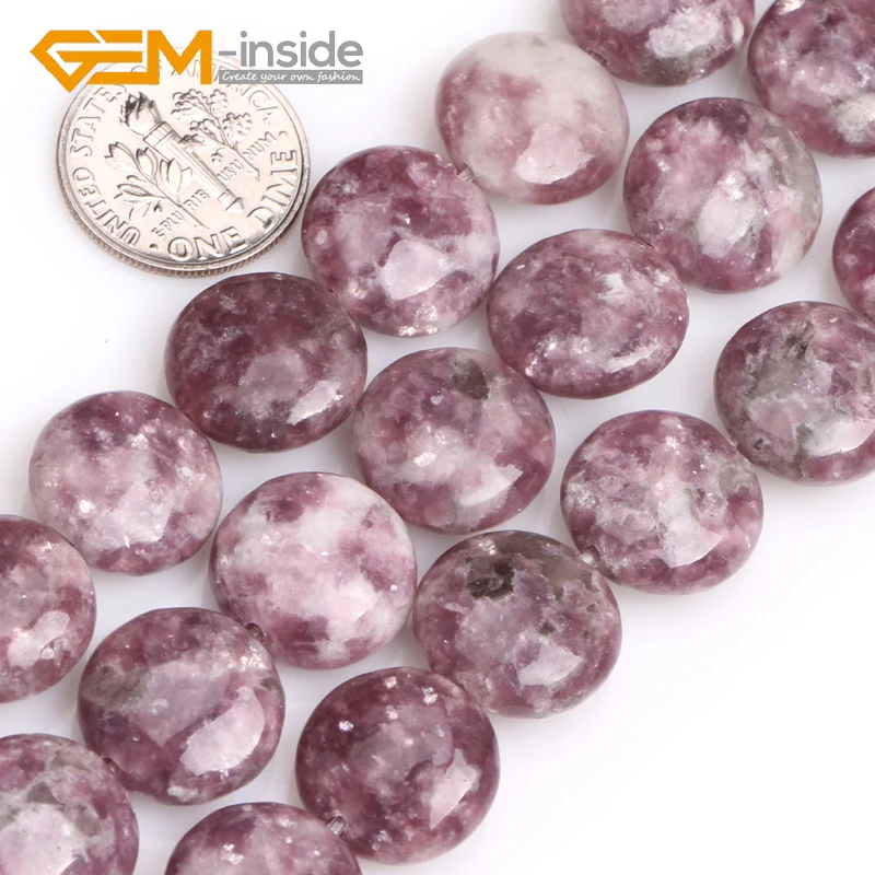GEM-inside 14 мм Природный турмалиновый камень, бусины в форме монеты для изготовления ювелирных изделий, бусы, подарки, новая мода, сделай сам, ожерелье