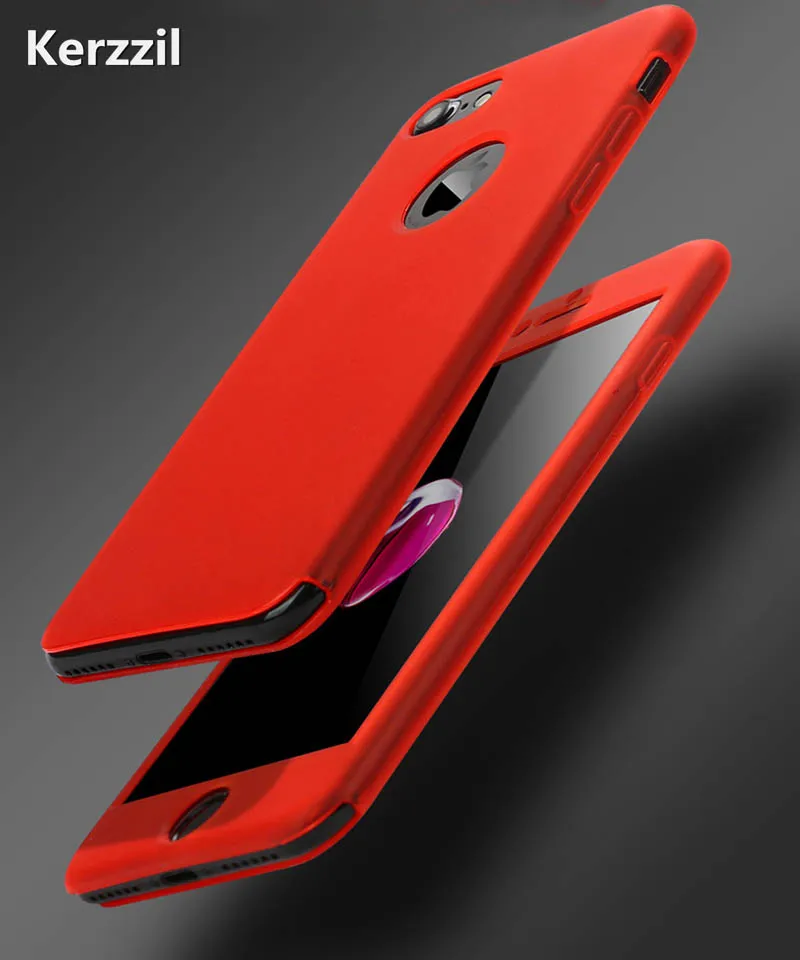 Kerzzil Роскошные Мягкие TPU силиконовая 360 Полное покрытие Чехлы для iPhone 7 6s 6 8 плюс