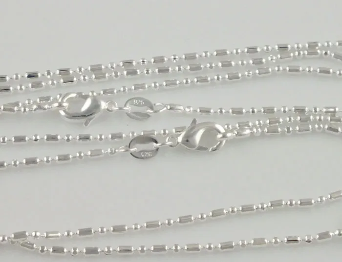 

SHUANGR Wholesale 1pc Silver 1.4mm columnar join ball Chain Necklace for Men Women Unisex Jewelry Free Shipping