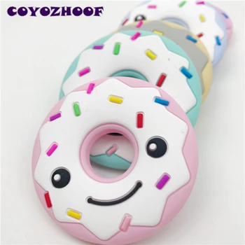 

Baby Accessories Silicone Teether 5pcs Smile Donuts BPA Free Chewing Teething Food Grade Jewelry DIY Nursing Necklace Pendant