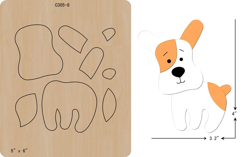 

New DOG Wooden die Scrapbooking C-305-8 Cutting Dies