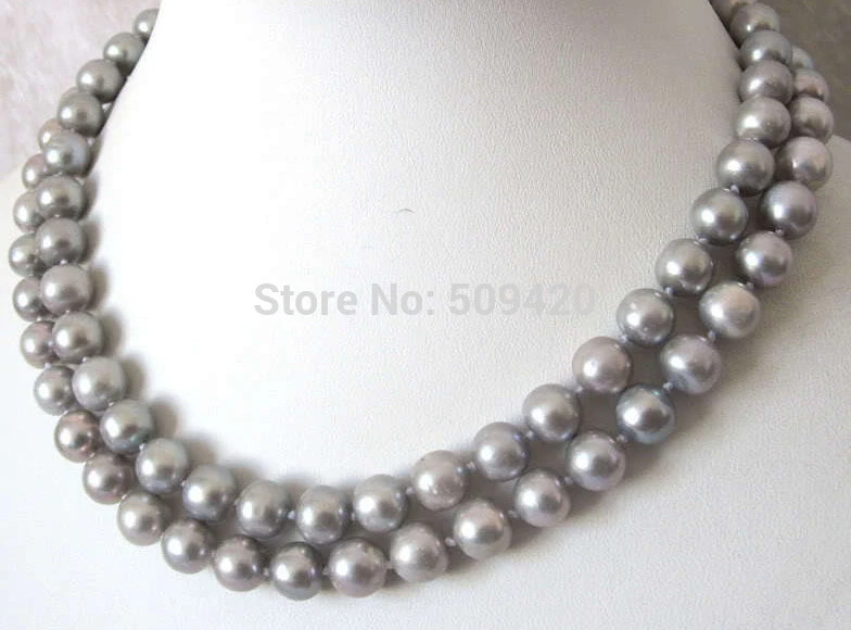

~~ Free Shipping 32" 8-9mm Silver Gray Freshwater Pearl Necklace Strand Dyed Color