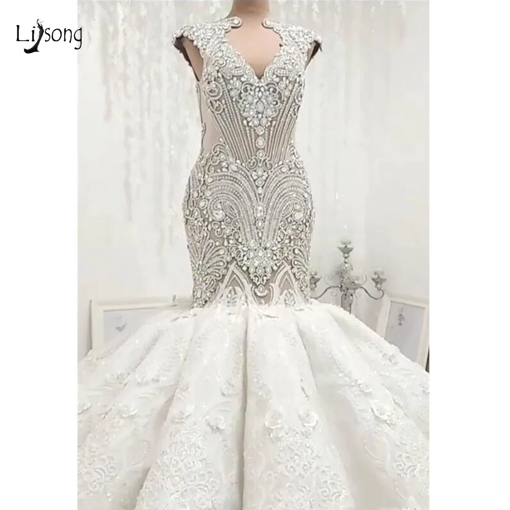 crystal mermaid wedding dress