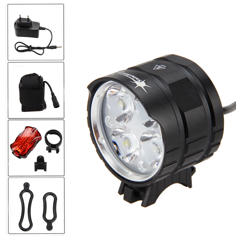 Perfect SolarStorm 8000LM 4x XML T6 LED Head Front Bike Lamp Bicycle light Cycling Lamp Flashlight Torch +6x18650 Battery+ Taillight 1 Perfect SolarStorm 8000LM 4x XML T6 LED Head Front Bike Lamp Bicycle light Cycling Lamp Flashlight Torch +6x18650 Battery+ Taillight 1