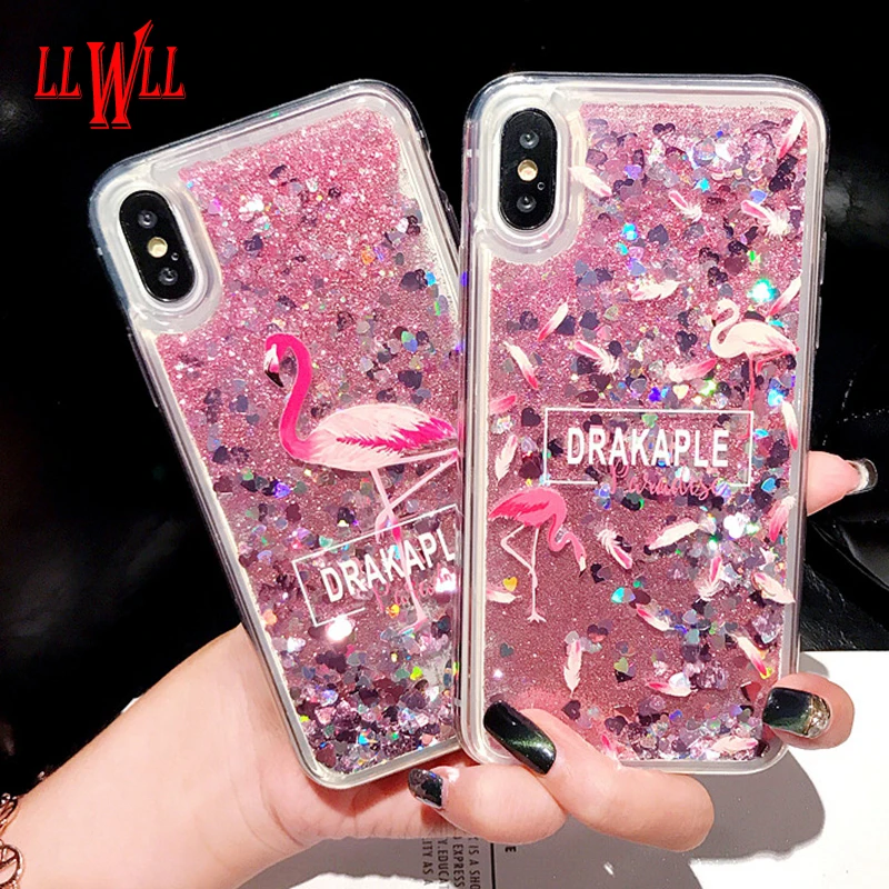 

Flamingo Liquid Case For Samsung Galaxy A7 2018 Quicksand Case For Samsung A7 2018 Silicone Case For Galaxy A7 2018 A750F Cover