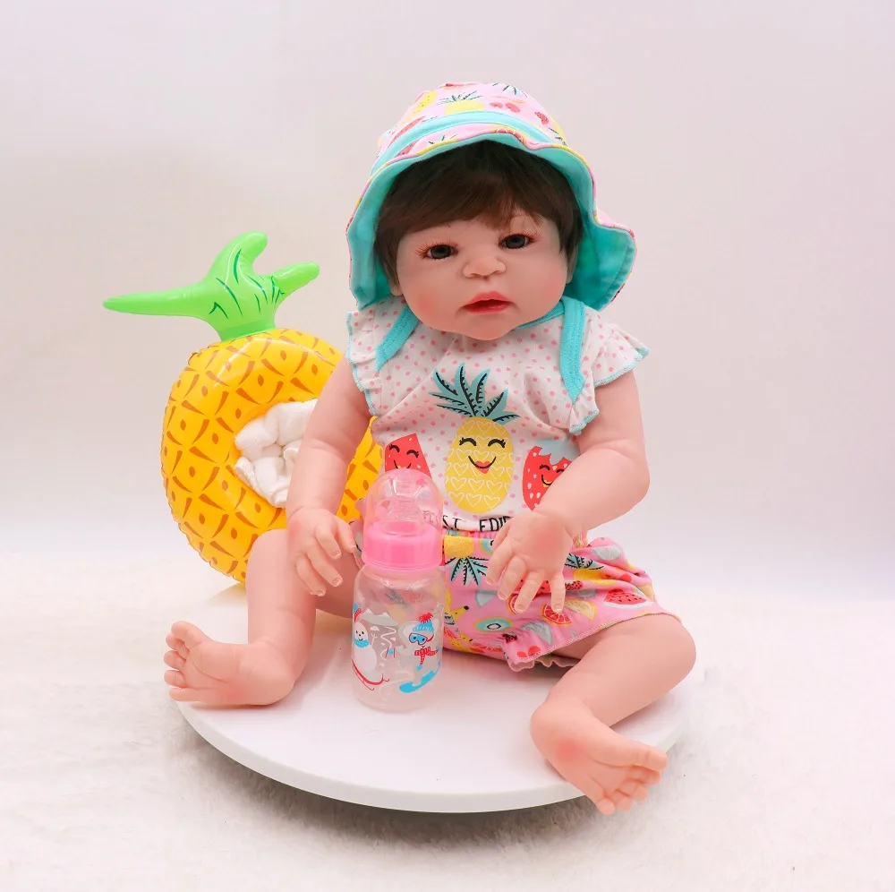 55 см DOLLMAI Новорожденный bebe кукла для новорожденных, для девочек тела силиконовая виниловая Реалистичная кукла Водонепроницаемая Ванна