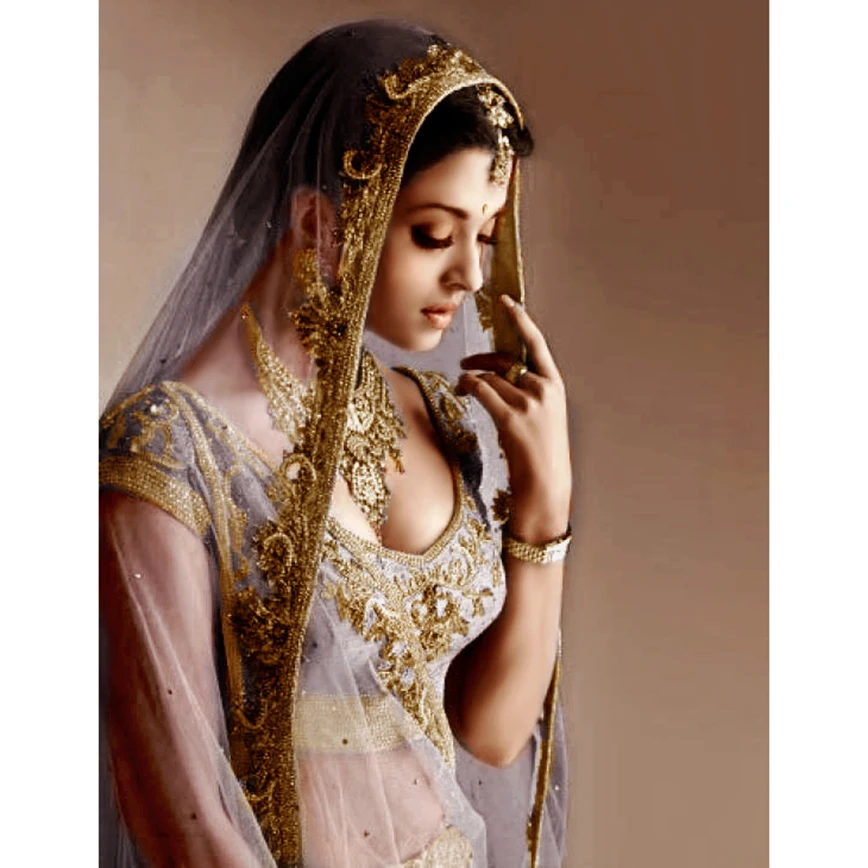 

Indian beauty full area drill diy Diamond Painting Crystal Cross Stitch Picture Diamond Embroidery Mosaic Home Decoration ZC610
