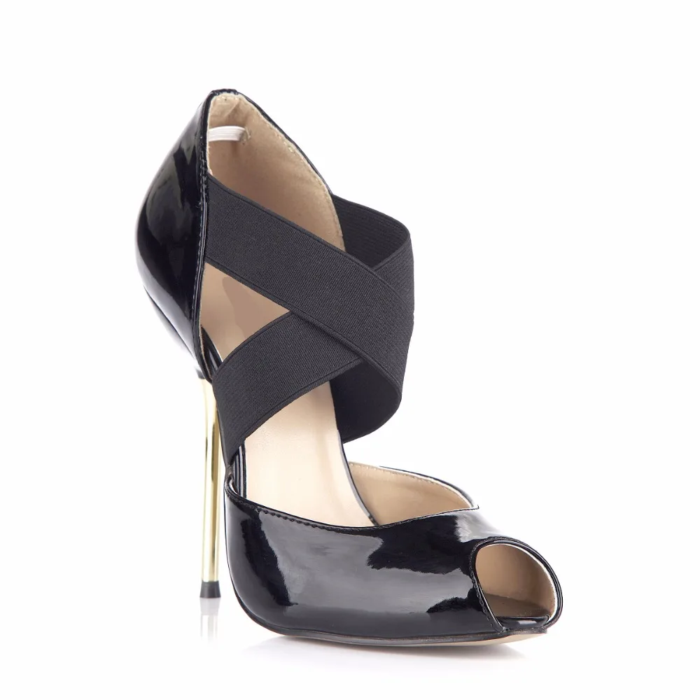 

Two Piece Open Peep Toe Big Plus Size Cross Tied Stiletto Heels Sexy Female High Heel Shoes For Women Mujer Pumps 3845d-2