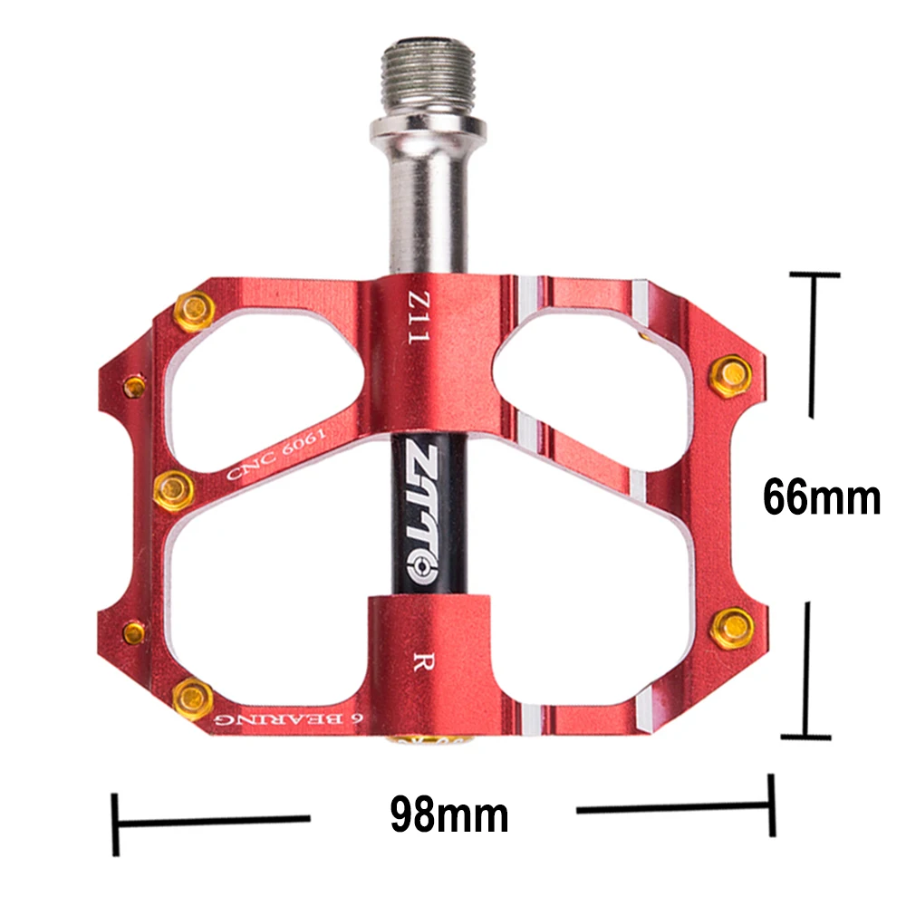 ZTTO 6 подшипники велосипедные педали противоскользящие сверхлегкие алюминиевые сплавы ЧПУ MTB BMX педали для горного велосипеда Аксессуары для велосипеда